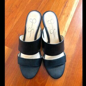 Jessica Simpson - Like New! Black Wedge Sandals - Size 8
